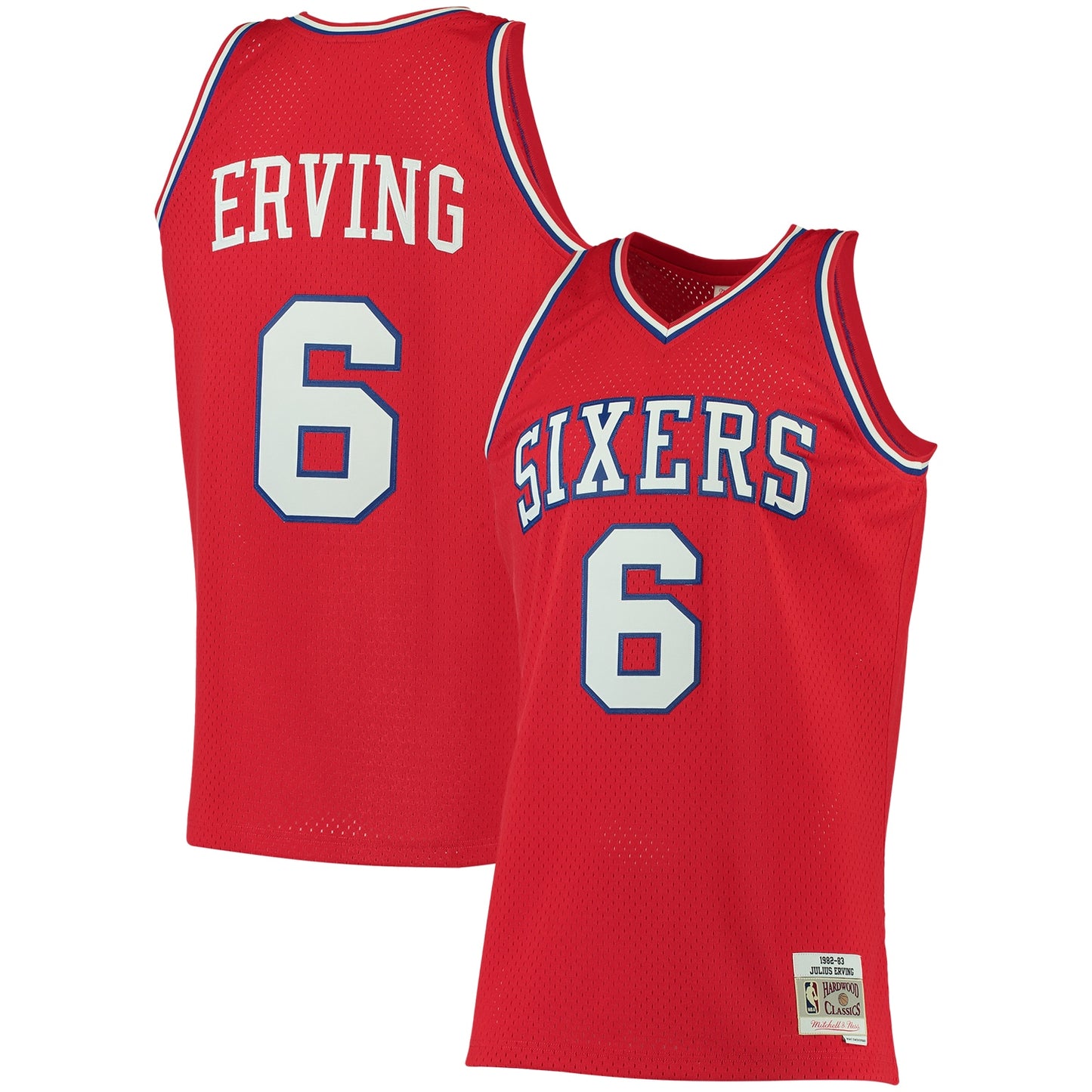 Julius Erving Philadelphia 76ers Mitchell & Ness Big & Tall Hardwood Classics Jersey - Red