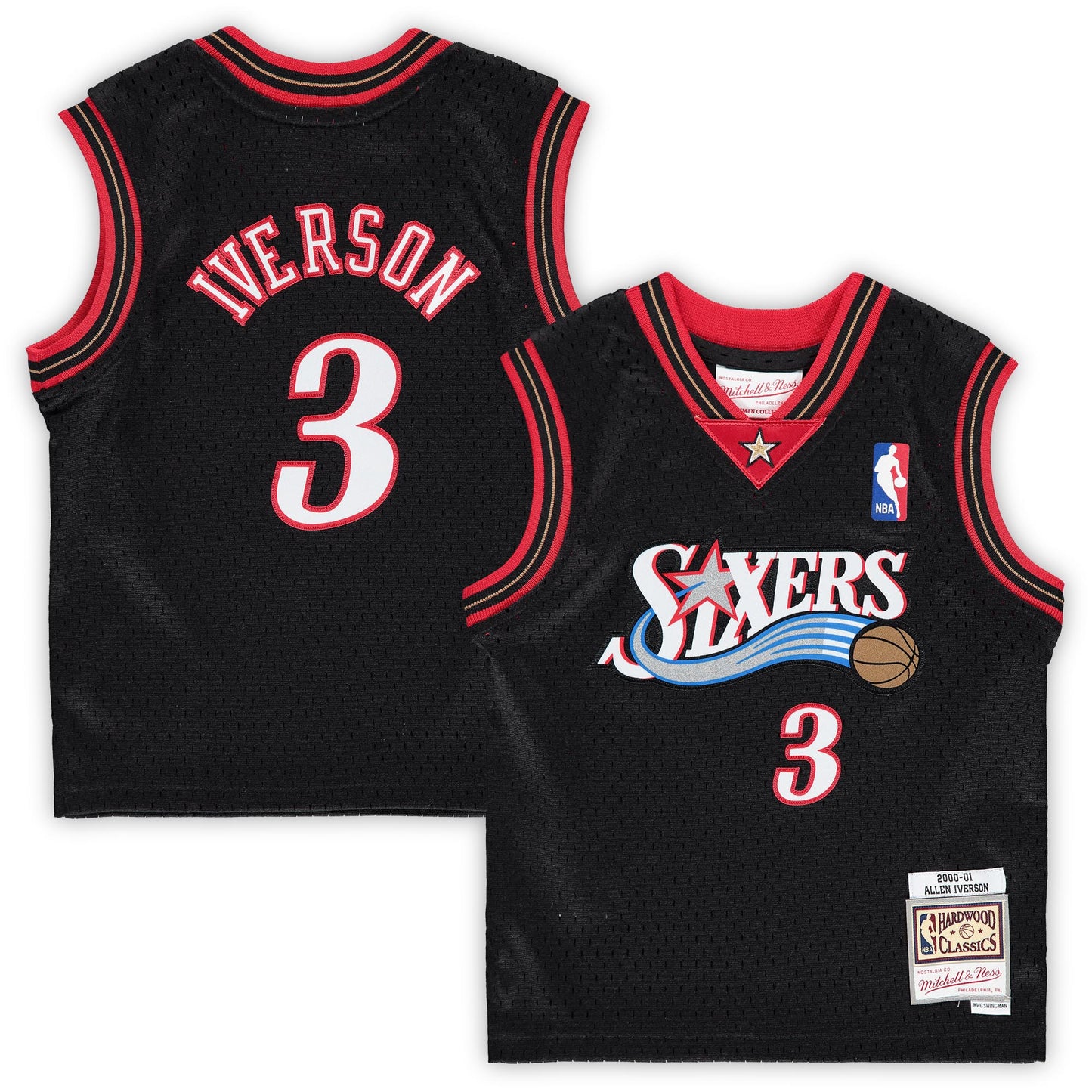 Allen Iverson Philadelphia 76ers Mitchell & Ness Infant 2000/01 Hardwood Classics Retired Player Jersey - Black