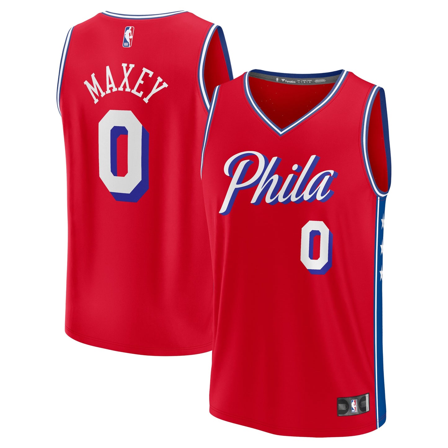 Tyrese Maxey Philadelphia 76ers Fanatics Branded Youth Fast Break Player Jersey - Statement Edition - Red