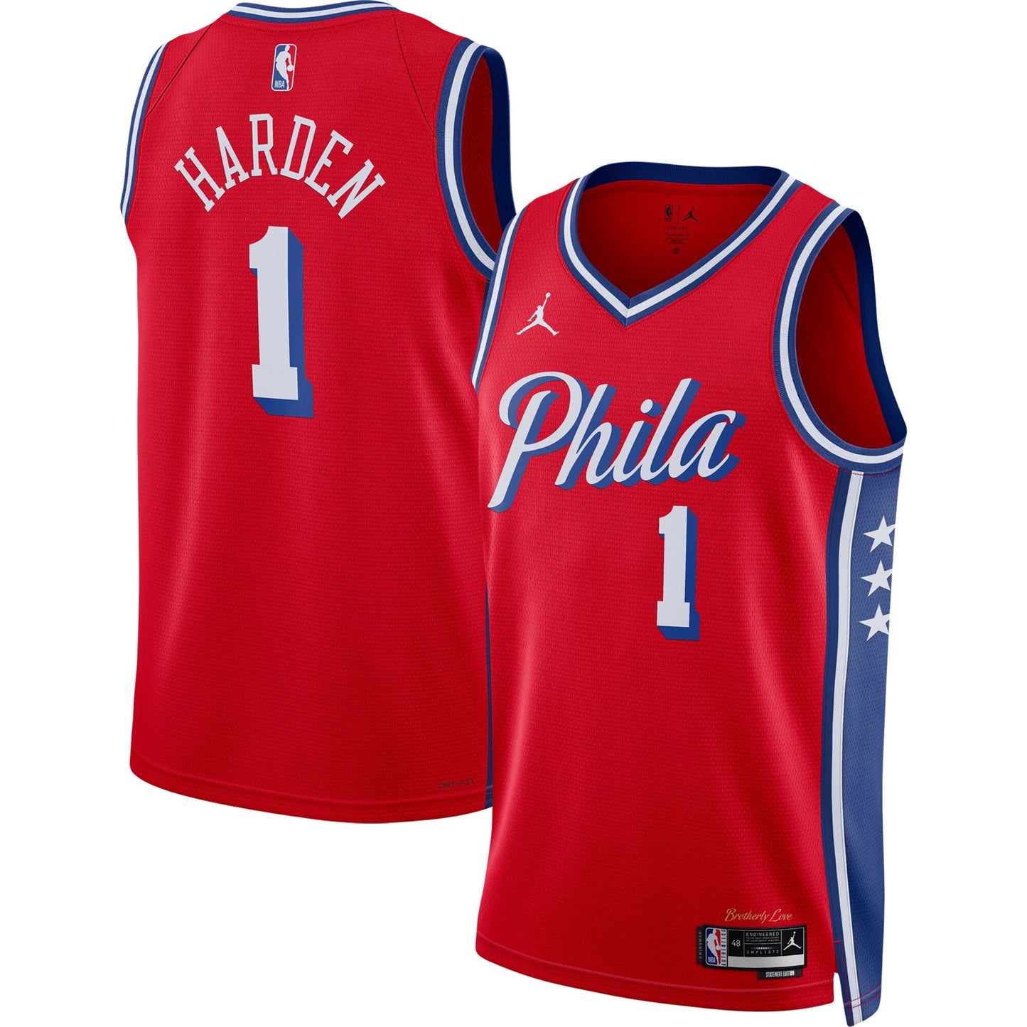 James Harden Philadelphia 76ers Jordans Brand Unisex Swingman Jersey - Statement Edition - Red