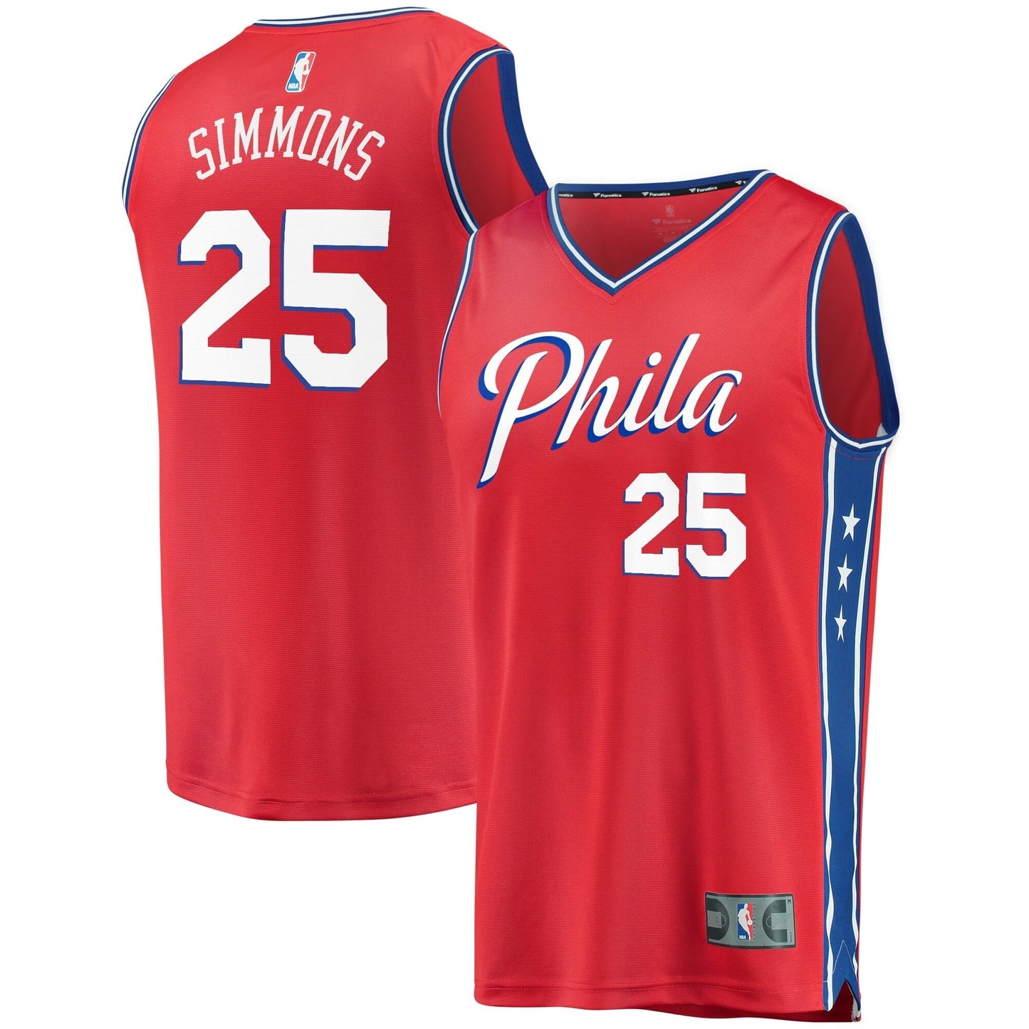 Men's Fanatics Branded Ben Simmons Red Philadelphia 76ers Fast Break Replica Jersey - Statement Edition