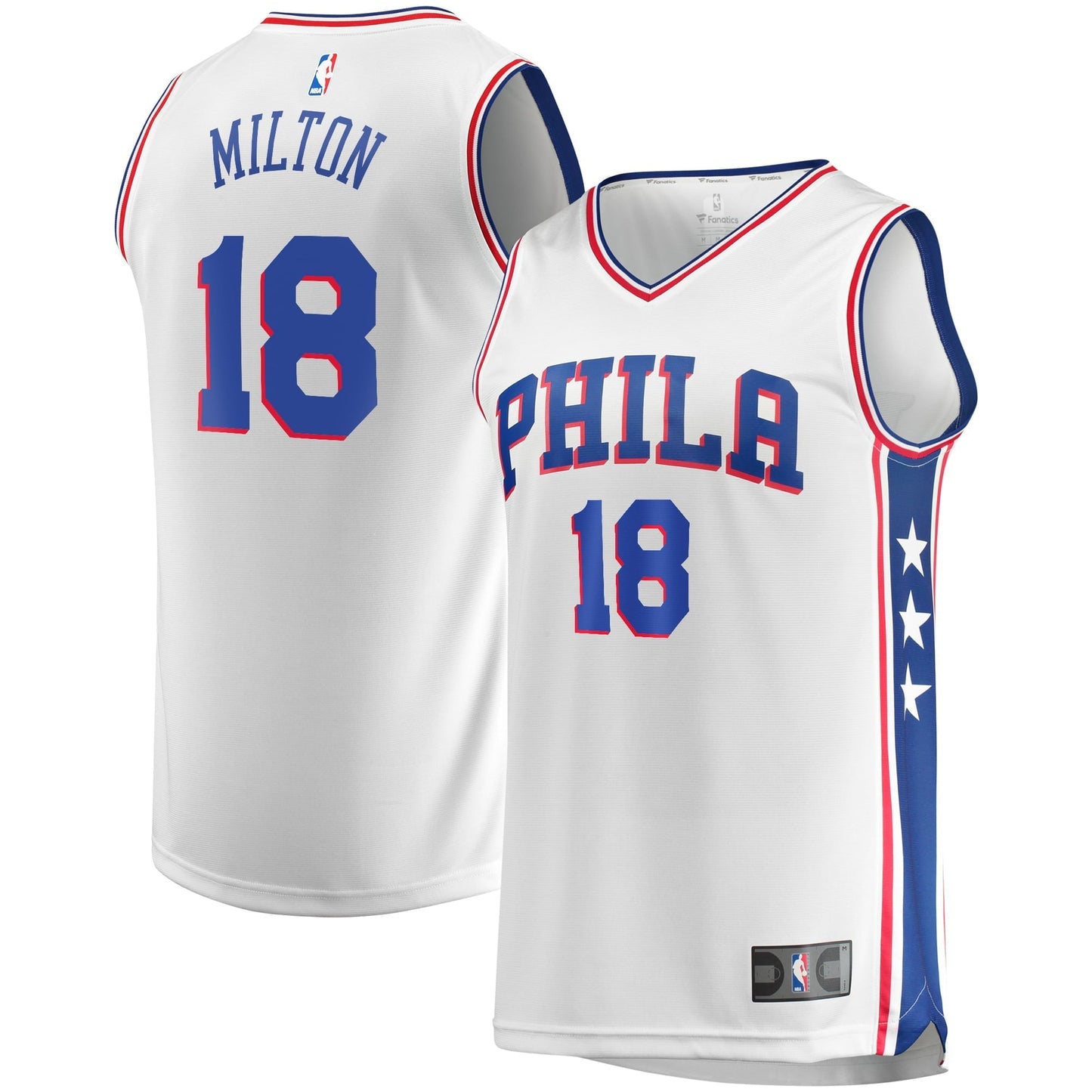 Men's Fanatics Branded Shake Milton White Philadelphia 76ers Fast Break Replica Player Team Jersey - Association Edition